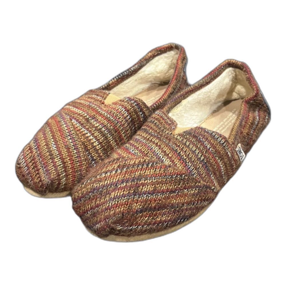 TOMS Brown Knit Fleece Lined Classic Slip On
